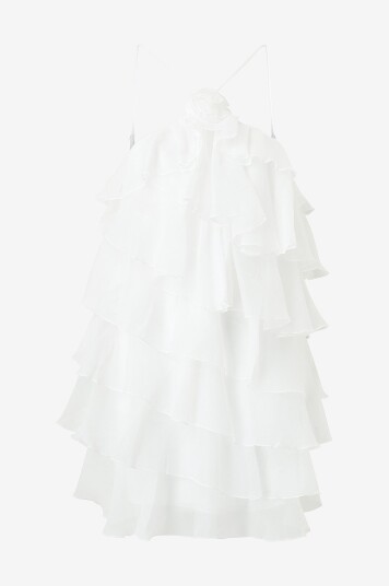 Gina Tricot Volangkjole Frill Mini Dress Hvit Gina Tricot Volangkjole Frill Mini Dress Hvit