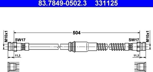 ATE 83.7849 0502.3 Bremseslange