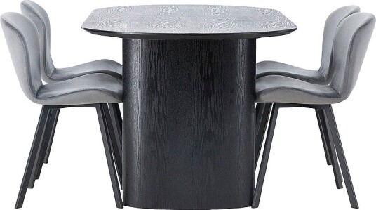 Venture Home Spisegruppe Isolde med 4 stk stoler Lilja Svart Venture Home Spisegruppe Isolde med 4 stk stoler Lilja Svart