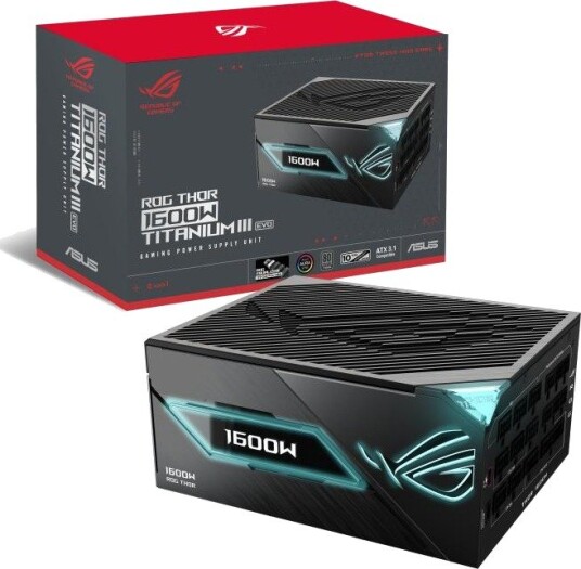 ASUS ROG Thor 1600T3 Gaming 1600W 80 Plus Titanium Power Supply 90YE00VB-B0NA00