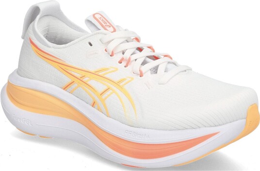 Asics Gel Nimbus 28 WHITE/SUN CORAL 42.5 Asics Gel Nimbus 28 WHITE/SUN CORAL 42.5