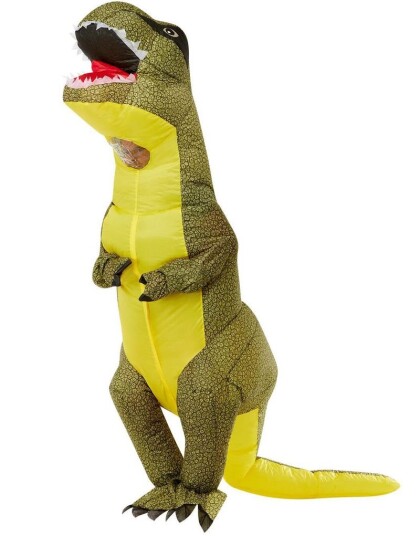 Grønn Oppblåsbar T Rex Kostyme