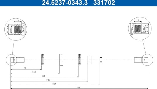 ATE 24.5237 0343.3 Bremseslange ATE 24.5237 0343.3 Bremseslange