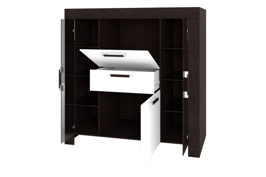 Hvitrinskap Cezar 130X42X131 Cm Grå/Hvit Hvitrinskap Cezar 130X42X131 Cm Grå/Hvit