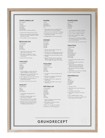Kunskapstavlan® Grundrecept - Beige - 30X40