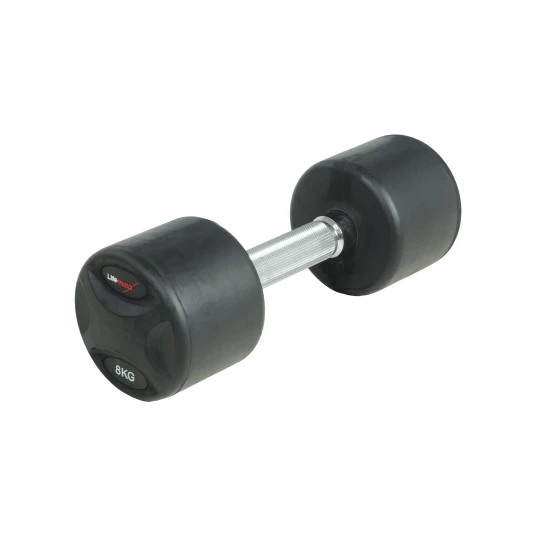 Lifemaxx fast manual 8 kg - Rund manual med riflet grep - Laget av støpejern kledd med gummi - For crossfit og styrketrening