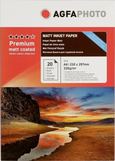 AgfaPhoto Fotopapir A4 Matt 220 g 20 ark