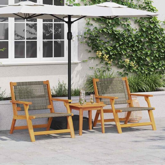Hagemøbler 2 stk Grå 76x67x73.5 cm Solid akasietre