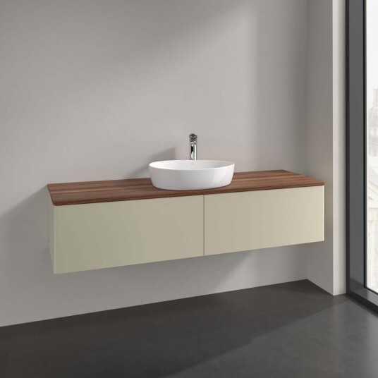 Villeroy & Boch Antao Servantskap med 2 skuffer 160x50x36 cm m/lys Grå Matt/Valnøtt Villeroy & Boch Antao Servantskap med 2 skuffer 160x50x36 cm m/lys Grå Matt/Valnøtt