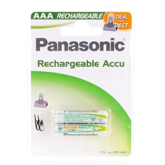 Panasonic 2-pack Oppladbare AAA NiMH Batterier 750 mAh
