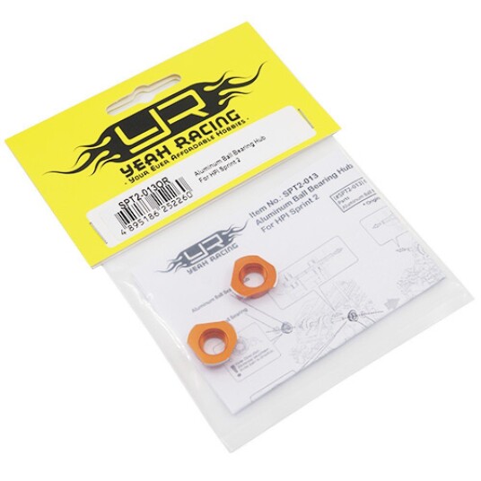 Yeah Racing SPT2-013OR Alu Ball Bearing Hub For HPI Sprint 2 Yeah Racing SPT2-013OR Alu Ball Bearing Hub For HPI Sprint 2