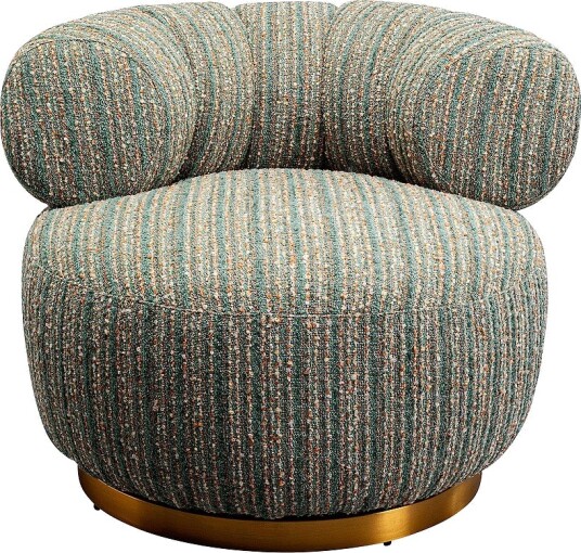 KARE Design   Svingbar lenestol Couture Stripes Blue   Blå