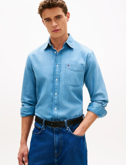 Tommy Hilfiger Lightweight Denim Rf Shirt Blue M