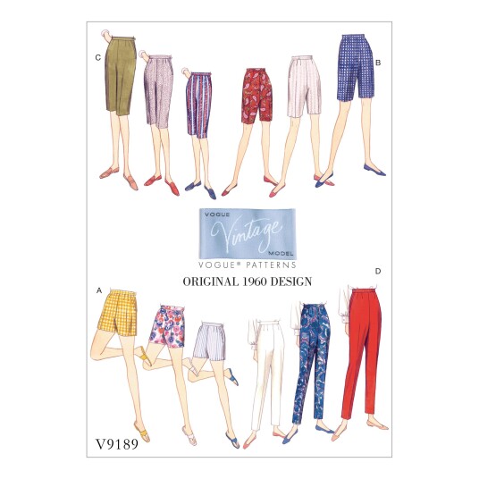 Vogue 9189 - Vintage bukse og shorts A5 (6-8-10-12-14)