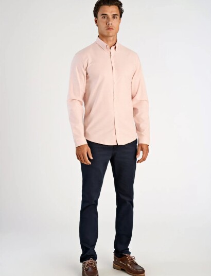 Lindbergh Yarn Dyed Oxford Superflex Shirt Pink L Lindbergh Yarn Dyed Oxford Superflex Shirt Pink L