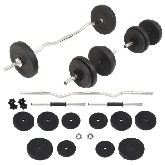 vidaXL Vektstang- og manualsett 30 kg