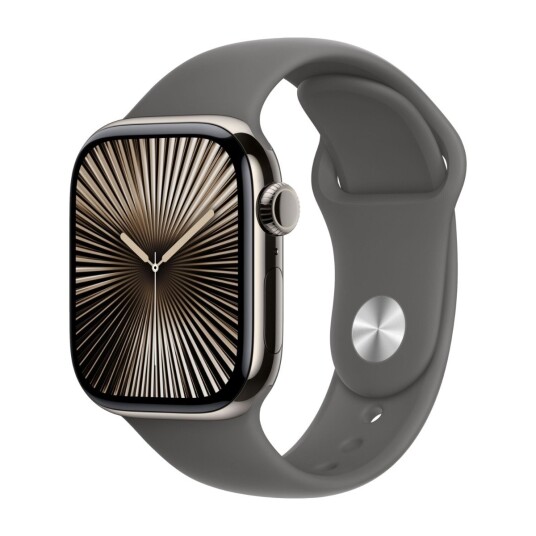 Apple Watch S10 42mm GPS+Cel naturlig titan/stengrå Sport Band M/L