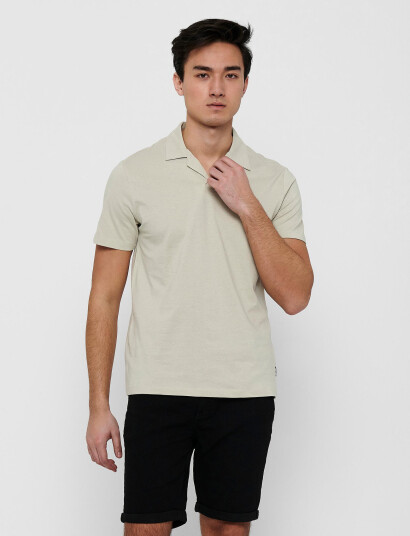 ONLY & SONS Onsabraham Reg Ss Resort Polo Cs - Cream - XS