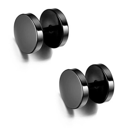 2 -pakk svart falsk plugg falske strekkørring piercing smykker 10mm