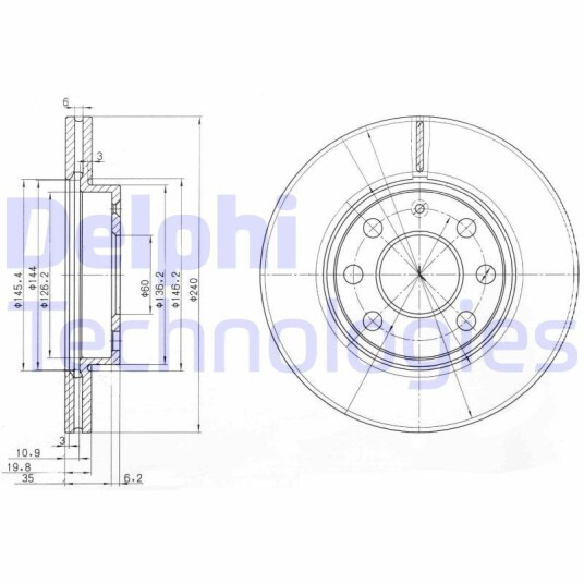 Bremseskive DELPHI BG3568
