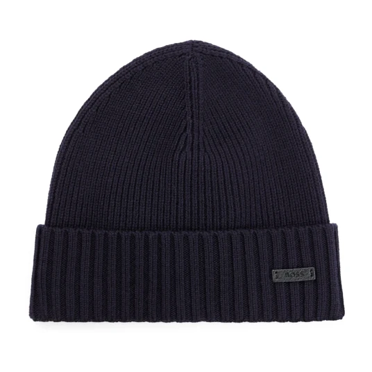 Boss BLACK Fati Wool Beanie Dark Blue Boss BLACK Fati Wool Beanie Dark Blue