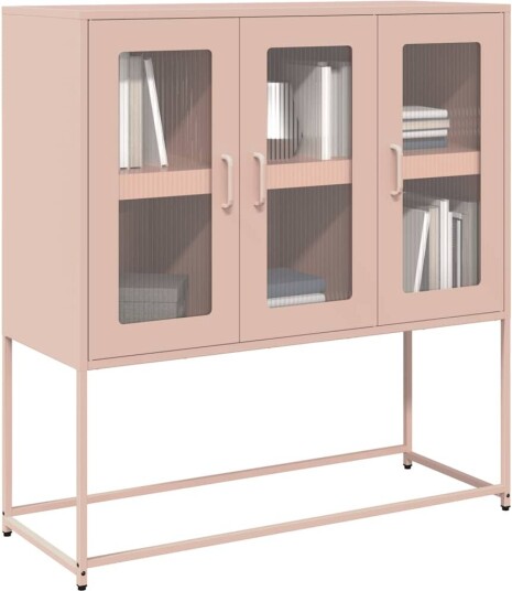 Skjenk rosa 100,5x39x107 cm kaldvalset stål 8721158372390