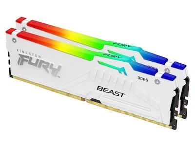 Kingston FURY Beast 32GB DDR5 6000MHz RGB RAM Hvit med EXPO Kingston FURY Beast 32GB DDR5 6000MHz RGB RAM Hvit med EXPO
