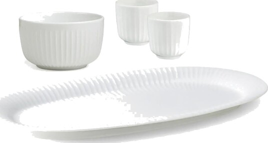 Kähler Hammershøi Oval Serving Dish Bowl 2Xespresso Cups White 40 CM