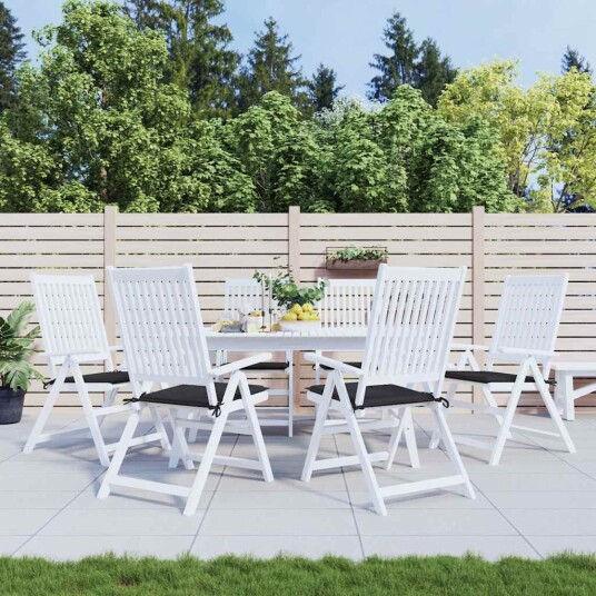 vidaXL Utendørs stolputer 6 stk svart 40x40x4 cm oxfordstoff