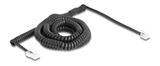 Delock Telefonkabel / Spiralkabel Rj11 Stecker Til Rj45 Stecker Schwarz 10 M