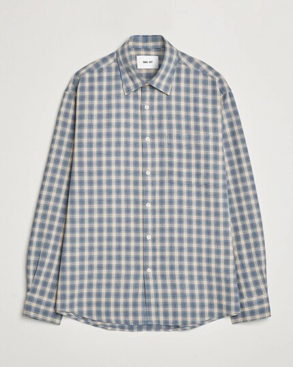 NN07 Deon Flannel Checked Shirt Blue NN07 Deon Flannel Checked Shirt Blue