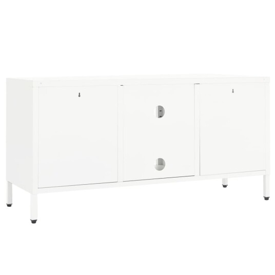 vidaXL TV-benk hvit 105x35x52 cm stål og glass vidaXL TV-benk hvit 105x35x52 cm stål og glass