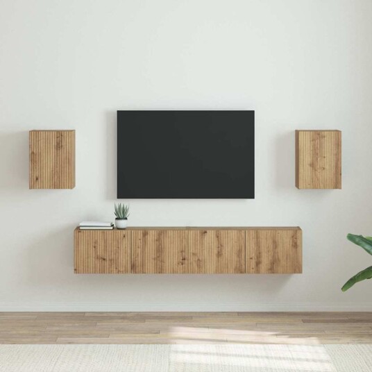  TV Veggskap Veggmontert 2 pcs Kunstnerisk Eik 30 x 31 x 40 cm