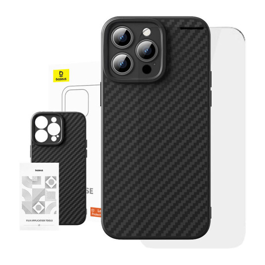 Baseus Skjermbeskytter til iPhone 15 Pro i Syntetisk Fiber med Herdet Glass Baseus Skjermbeskytter til iPhone 15 Pro i Syntetisk Fiber med Herdet Glass