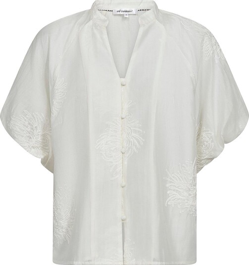 co’couture - Bluse NeaCC SS V-shirt - Hvit co’couture - Bluse NeaCC SS V-shirt - Hvit