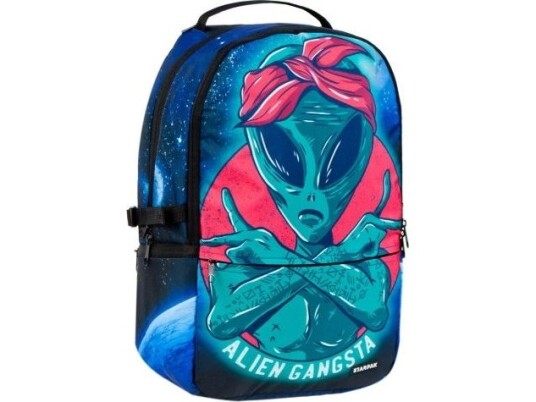 Starpak Alien Gangsta Skoleryggsekk Blå 446578 Starpak Alien Gangsta Skoleryggsekk Blå 446578
