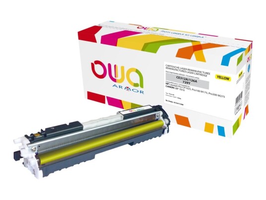 Owa - Gul - Kompatibel - Gjenfabrikert - Tonerpatron Alternativ For: Hp Ce312a - For Hp Color Laserjet Pro Cp1025  Laserjet Pro Mfp M175  Topshot Laserjet Pro M275