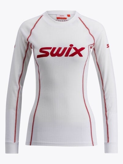 Swix RaceX Classic Long Sleeve Dame Bright White/Swix Red XL
