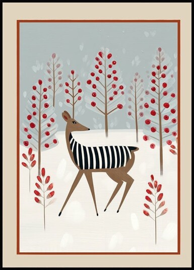 Deer In the Snowy Forest Plakat Plakat / 100x150cm Deer In the Snowy Forest Plakat Plakat / 100x150cm