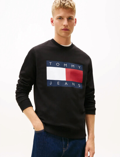 Tommy Jeans Tjm Reg Big Flag Cneck Ext - Black - L