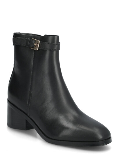 Tommy Hilfiger Th Buckle Riding Mid Heel Bootie - Black - 42
