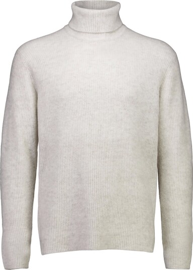 Lindbergh Rib L/S Roll Neck Sweater LT SAND MEL S
