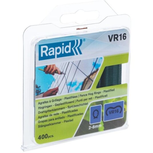 Rapid VR16 Rundklammer grønn 400-pakning Innfesting Rapid VR16 Rundklammer grønn 400-pakning Innfesting