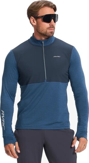 RevolutionRace Herre > Overdeler > Langermede skjorter Discipline Thermo Half zip Top Herre Insignia Blue/Deep Navy Størrelse:S