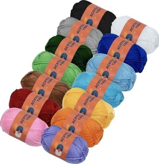 Colorations Acrylic Yarn Set 14 Colors 50 g per Skein Wklejony Markdown