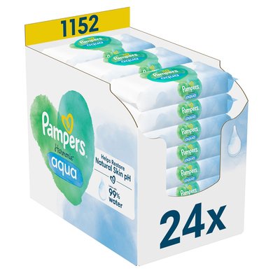 Pampers våtservietter Harmony Aqua, 1 152 våtservietter (24 x 48 stk)