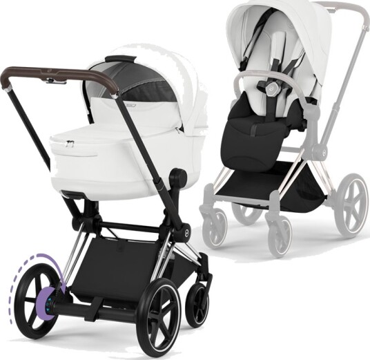 Cybex ePriam Style Collection Komplett Barnevogn New Generation Chrome/Off White