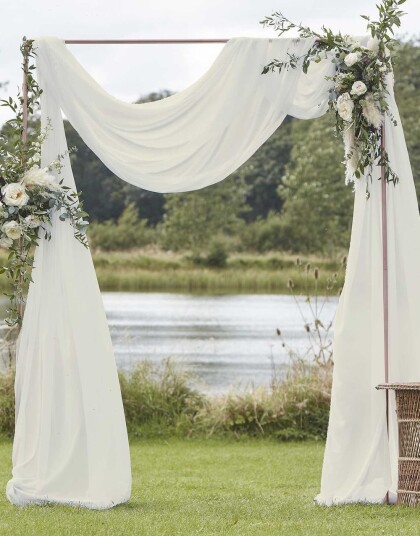 2x6,2 Meter Elfenbensfarget Draperi Botanisk Bryllup
