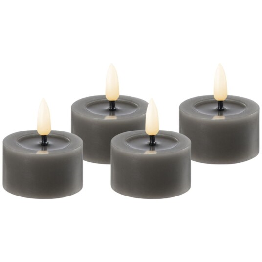 Edelweiss   LED telys 4,5x2,5 cm 4 stk dark gray