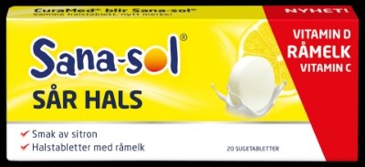 Sana Sol Sår Hals – Sugetabletter med sitronsmak 20 stk
